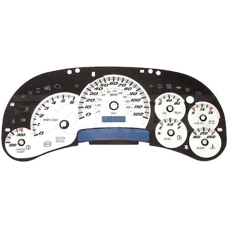 Motormite Instrument Cluster Upgrade Kit- White W/, 10-0105B 10-0105B
